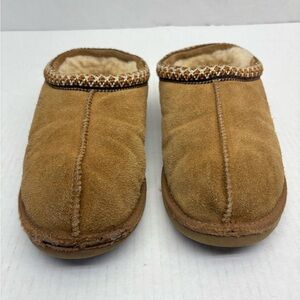 Ugg Cozy Tan Suede Shearling-Lined slippers, wos sz 6, box 36